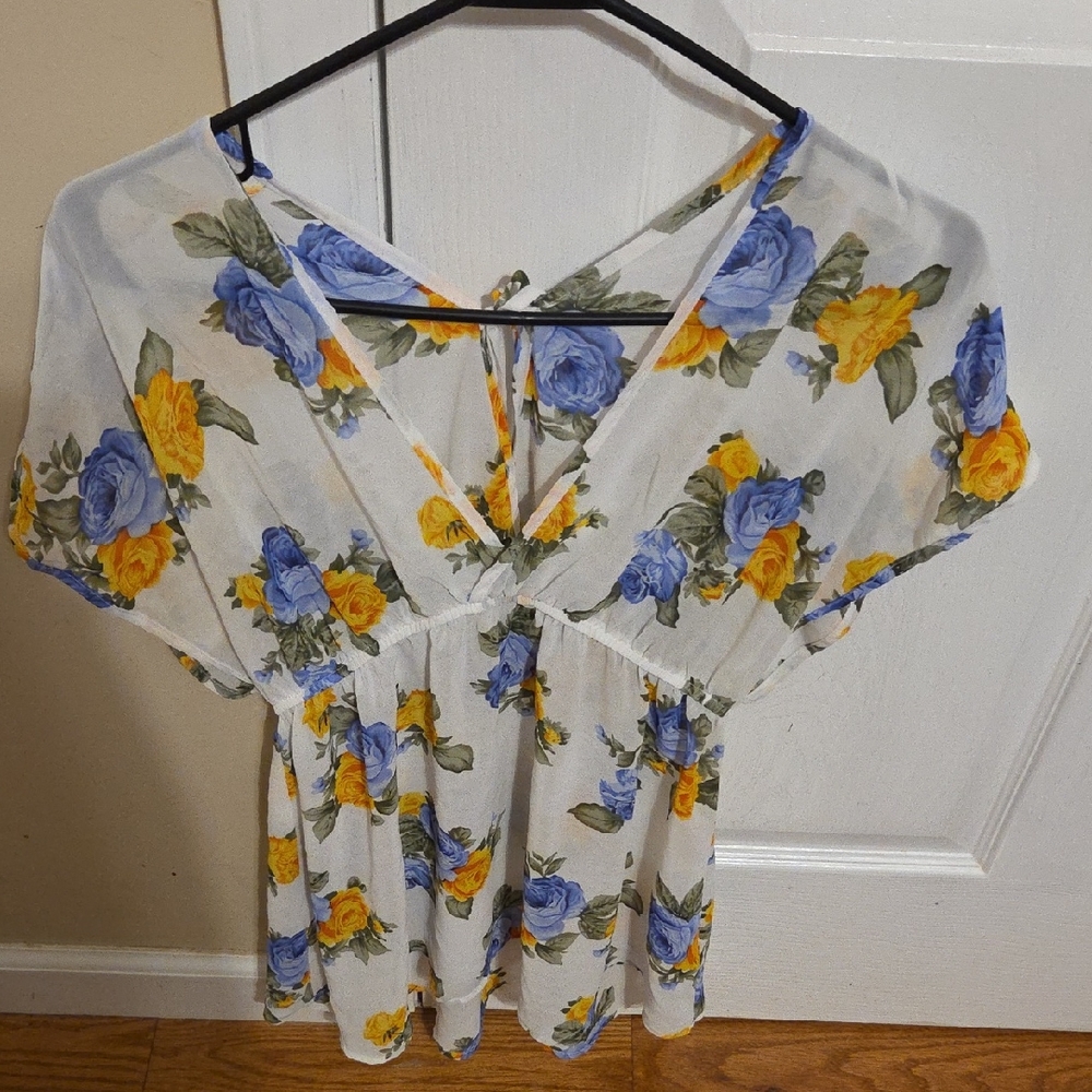 Sheer Floral Top